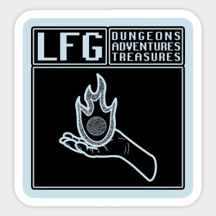 LFG Looking For Group Sorcerer Fireball Spell Spellcasting Dungeon Tabletop RPG TTRPG Sticker